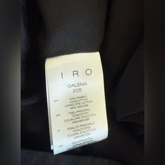 IRO Galena Edgy Black Cinched Waist Dress Size 36 US 4 - Picture 5 of 5